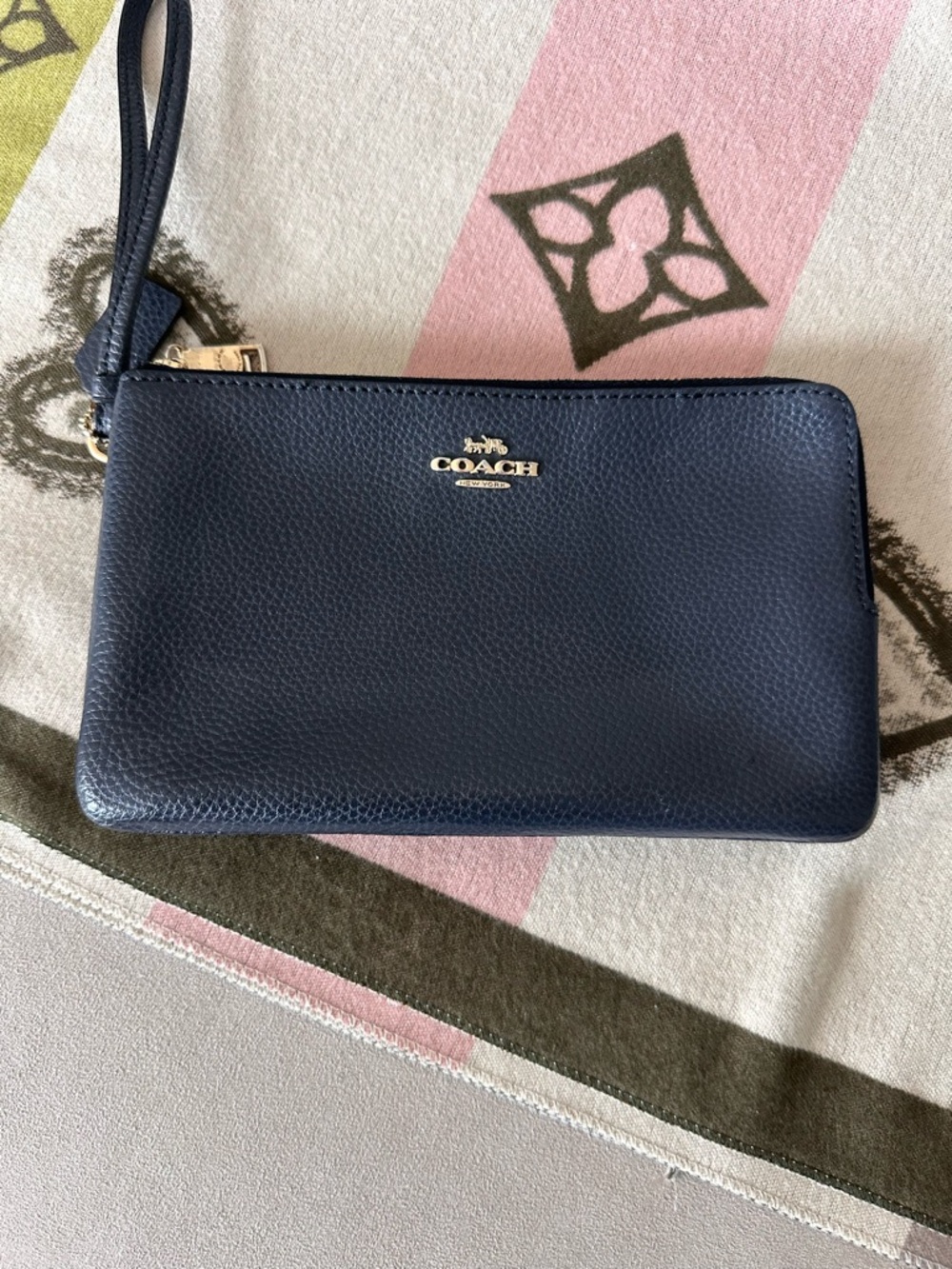 COACH Navy Double Zip Wallet or Wristlet
